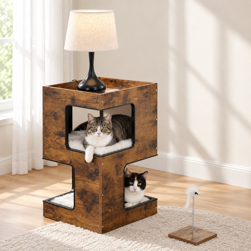 Arbre à Chat Design Moderne coloris Marron vintage