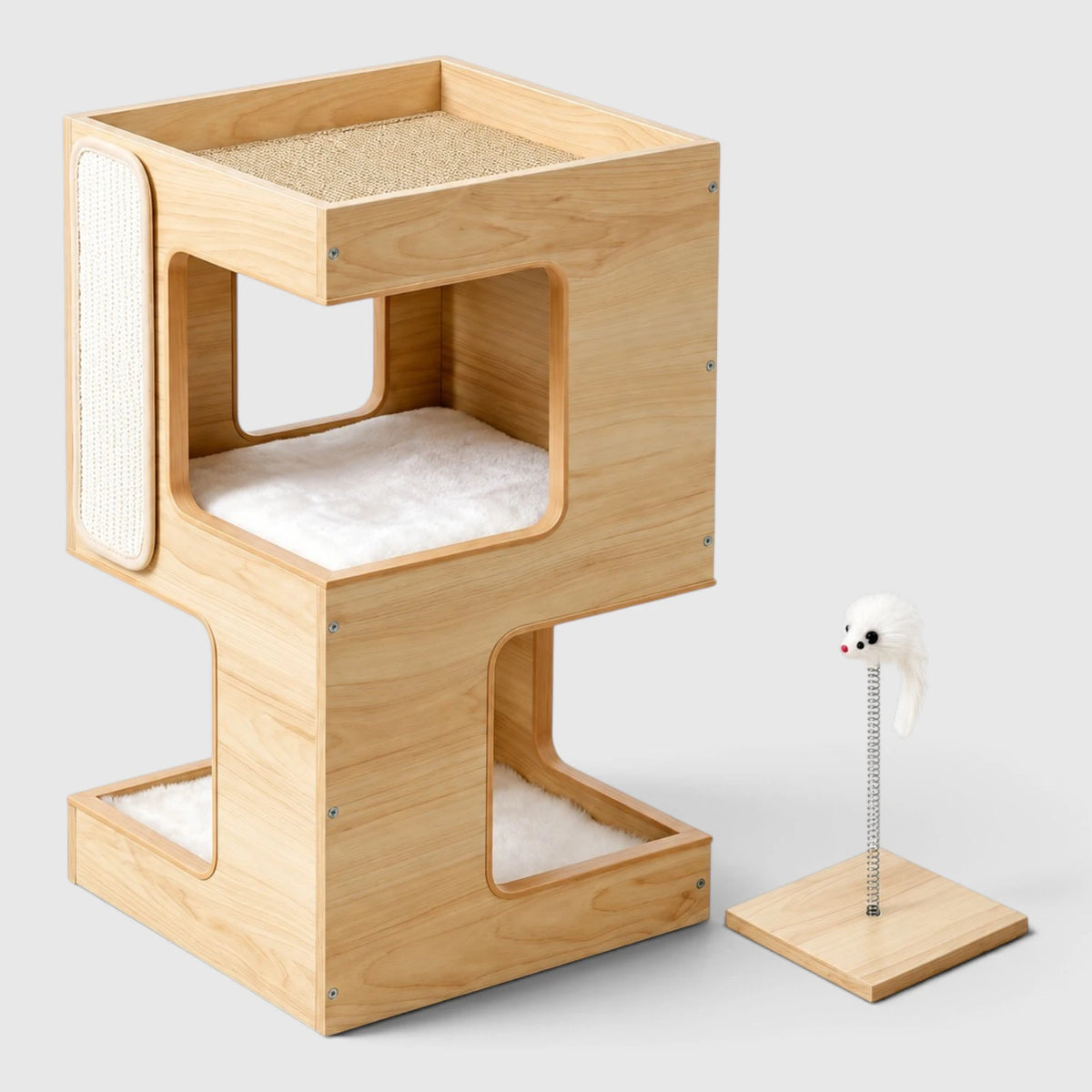 Arbre à Chat Design Moderne design en bois au format compact